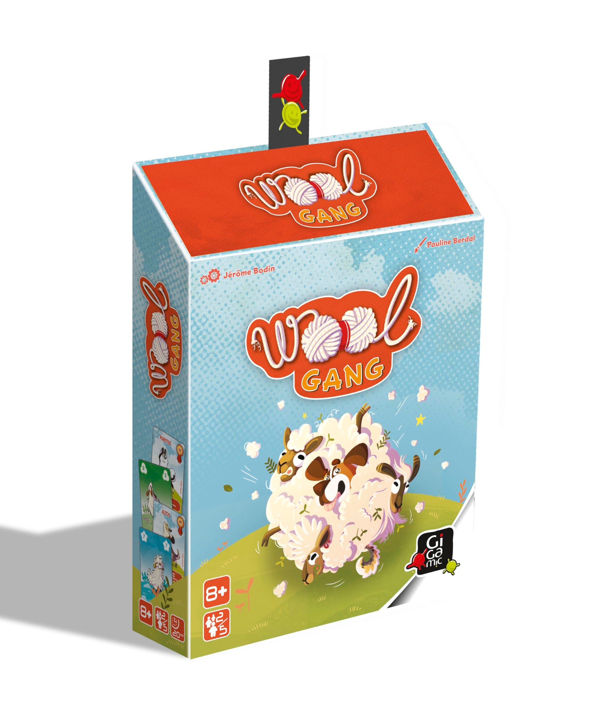 Wool Gang card game retail box front view with illustrated sheep characters