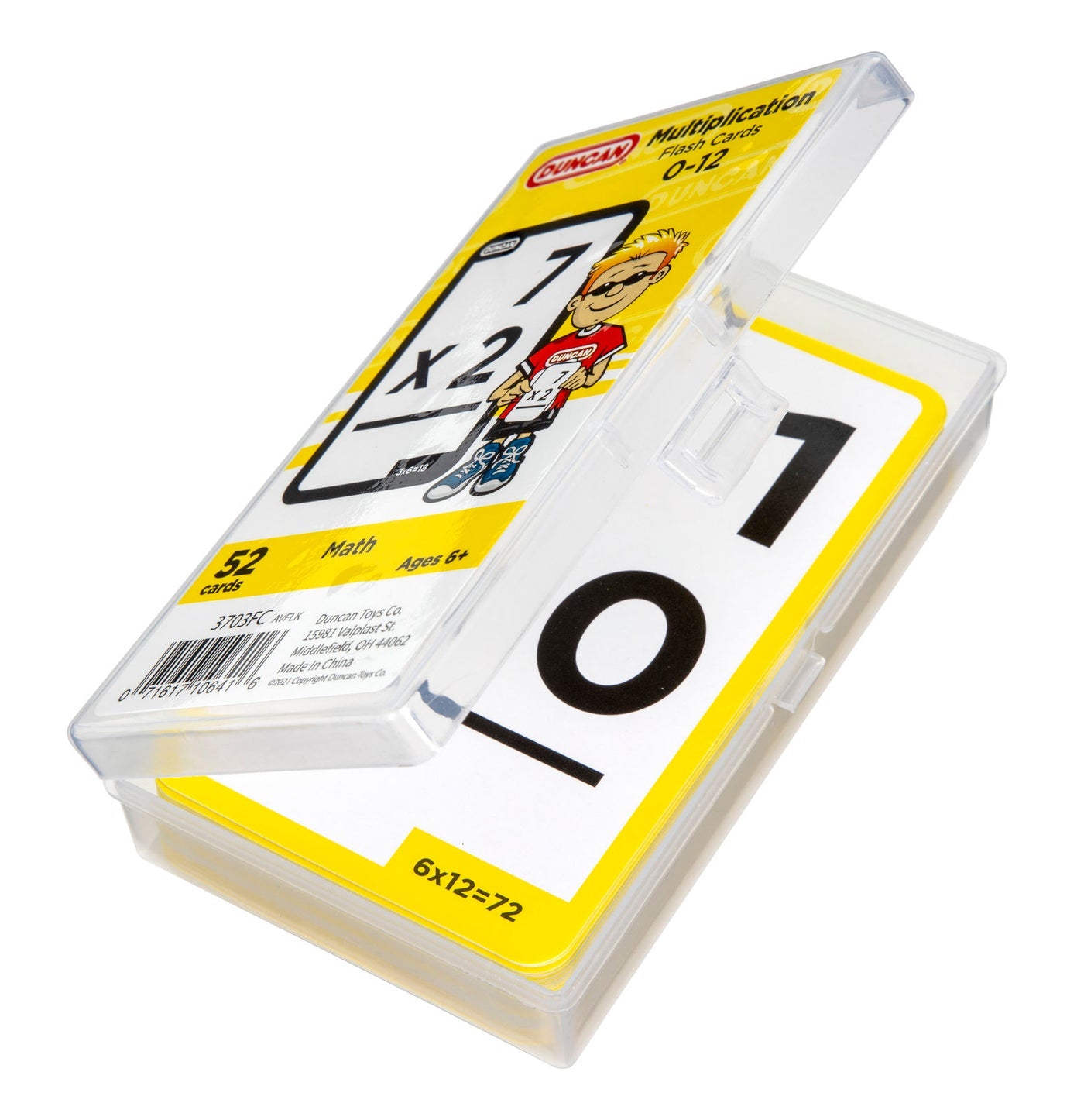 Duncan Multiplication Flash Cards 0-12 in open protective case