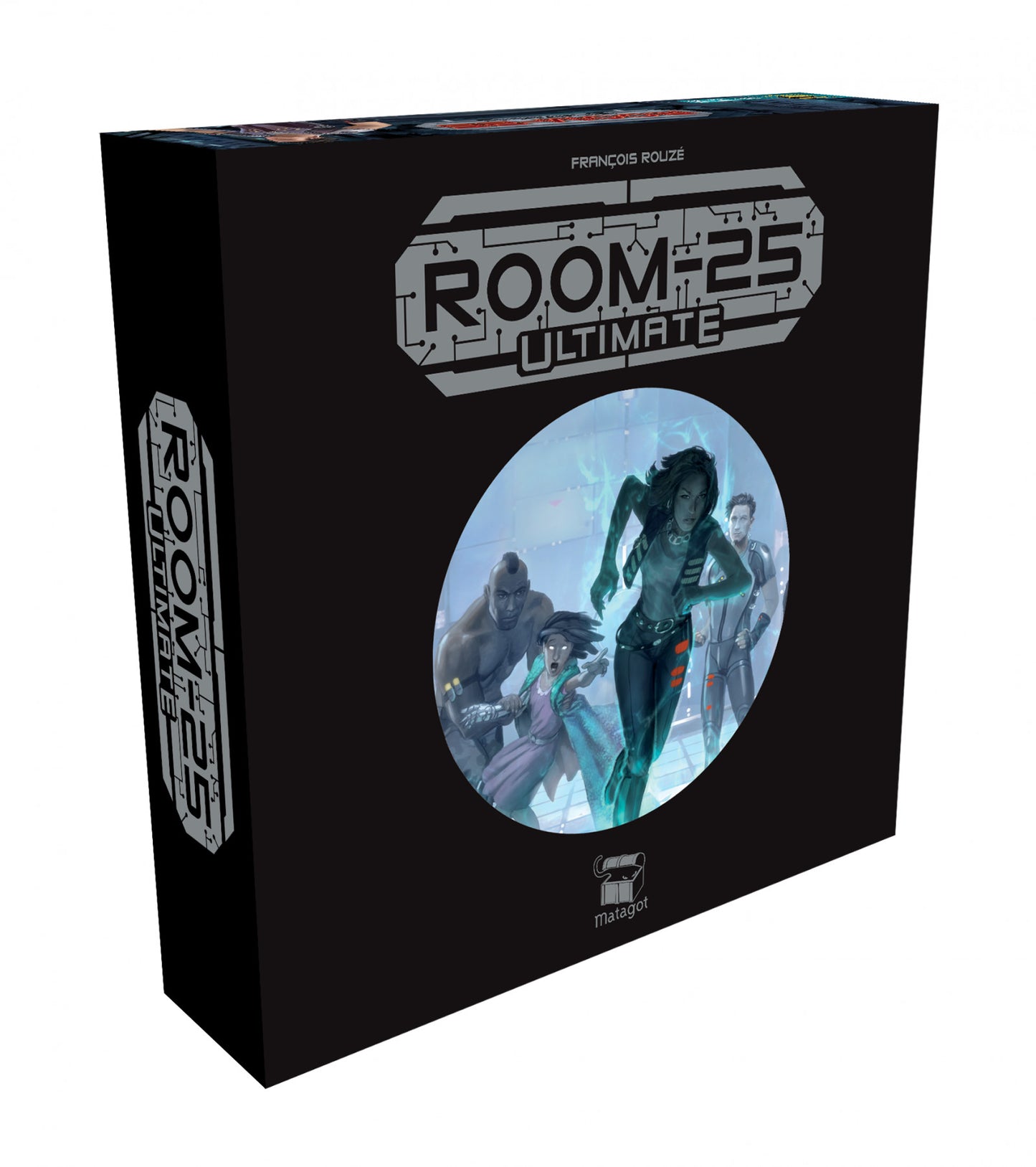 Room 25 Ultimate board game box featuring futuristic artwork and logo