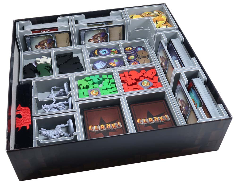 Retail packaging of Folded Space insert for Clank! with product branding