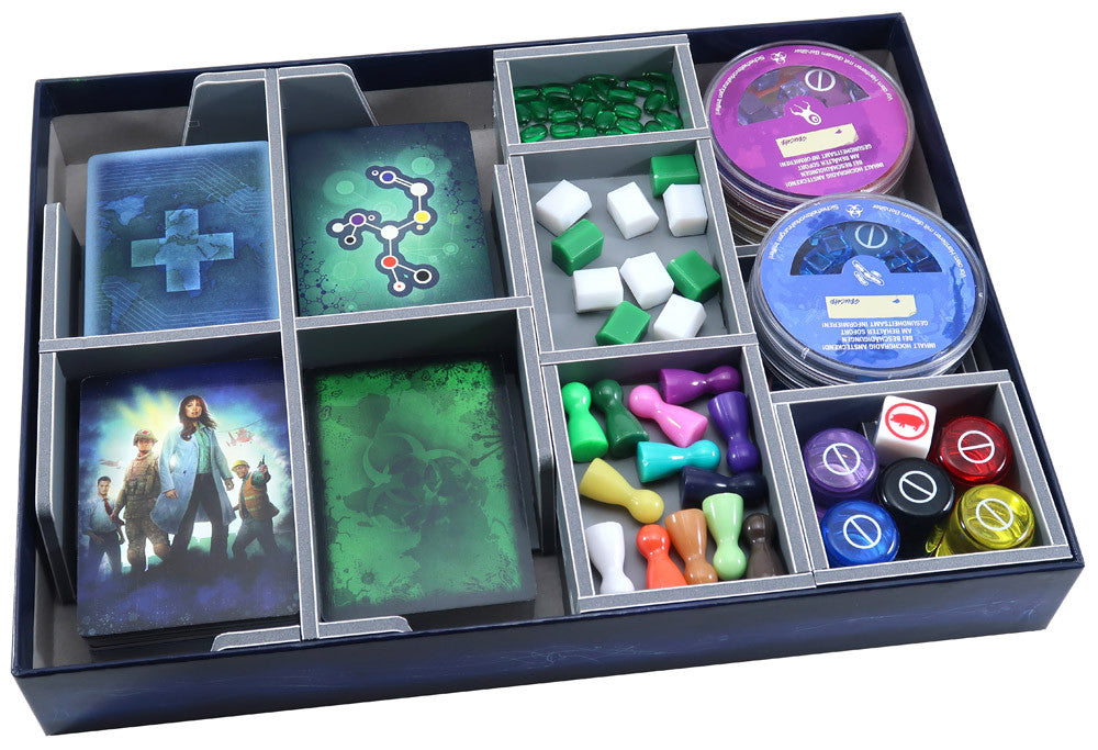 Retail packaging of Folded Space game insert for Pandemic