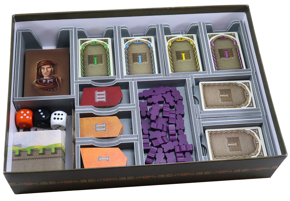 Folded Space insert packaging showing a colorful Lorenzo il Magnifico game box