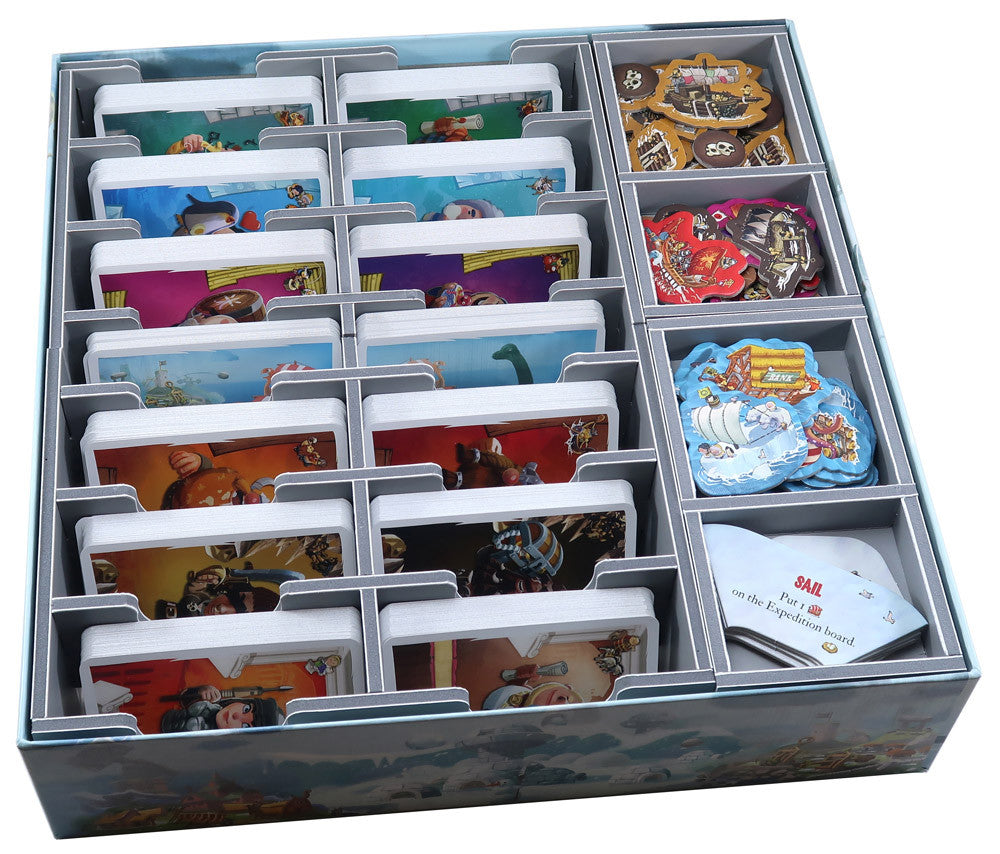 Folded Space game insert packaging box with the product name and artwork