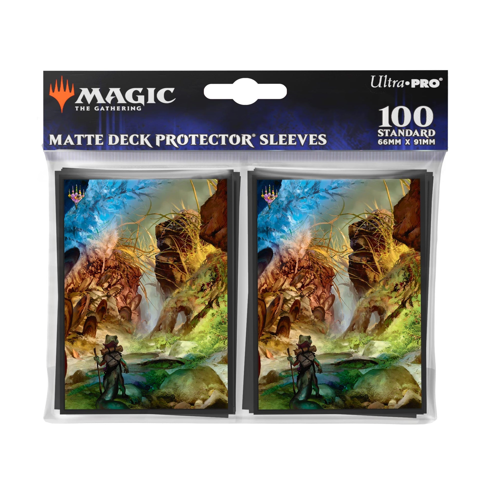 Ultra Pro Magic: The Gathering 100 Matte Deck Protector Sleeves featuring fantasy art of a staff-wielding creature