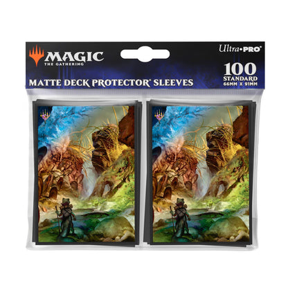 Ultra Pro Magic: The Gathering 100 Matte Deck Protector Sleeves featuring fantasy art of a staff-wielding creature
