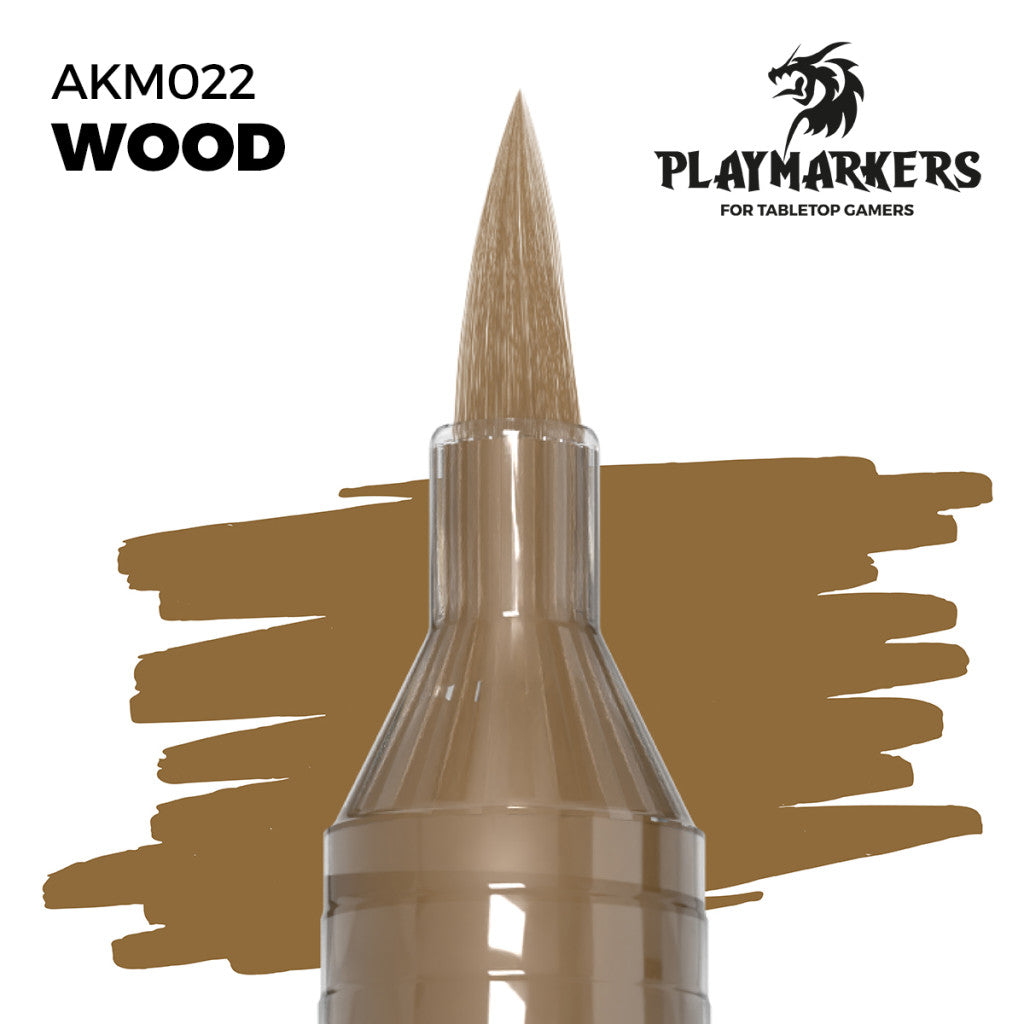 Wood marker tip and paint swatch, Playmakers hobby paint for tabletop gamers
