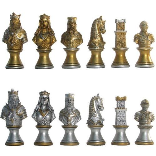 Dal Rossi Medieval Warriors Metal Chessmen 85mm - Good Games