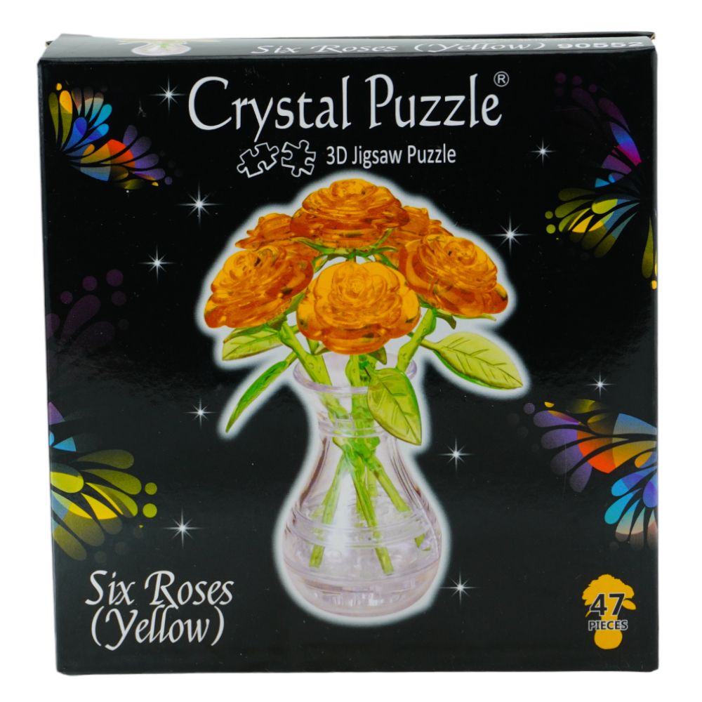3D Yellow 6 Roses Crystal Puzzle - Good Games