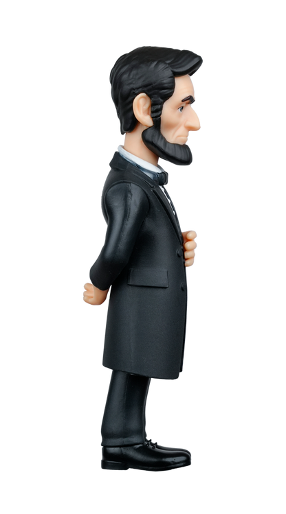 MINIX President Abraham Lincoln figure in right profile wearing a black suit, white shirt, and bow tie, with his distinctive beard and hairstyle