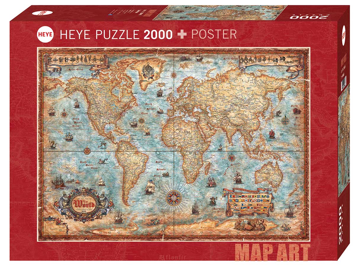 Heye - Map Art The World 2000 Piece Jigsaw - Good Games