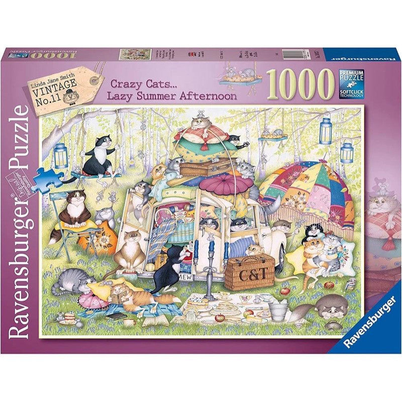 Ravensburger - Crazy Cats The Good Life - 1000 Piece Jigsaw - New Version - Good Games