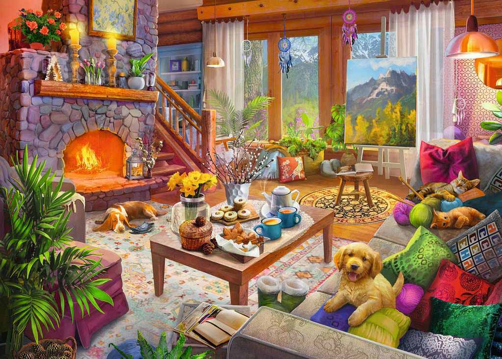 Ravensburger - Cozy Cabin 1000 Piece Jigsaw - Good Games