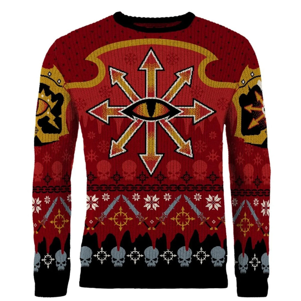 Warhammer 40000: Chaos Christmas Jumper (Size XXL) (Preorder) - Good Games
