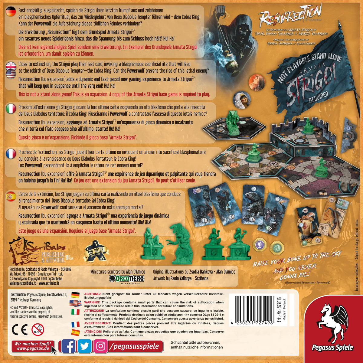 Armata Strigoi Resurrection board game expansion with detailed miniatures game boards and character cards enhancing the base game experience