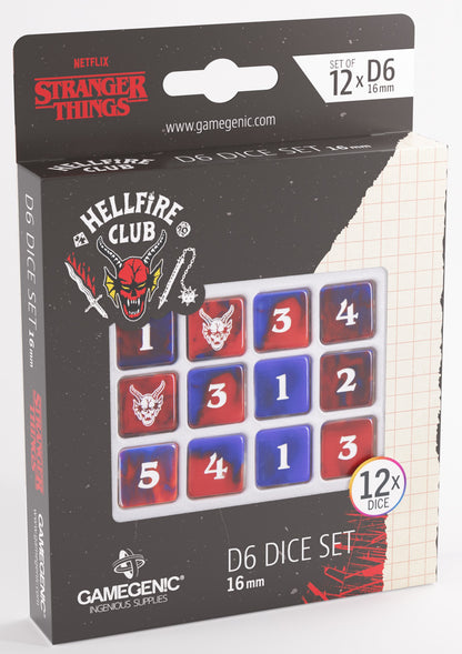 Gamegenic - Stranger Things: Hellfire Club 16mm d6 Dice 12-Piece Set