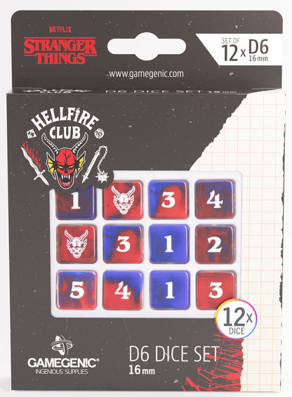 Gamegenic - Stranger Things: Hellfire Club 16mm d6 Dice 12-Piece Set