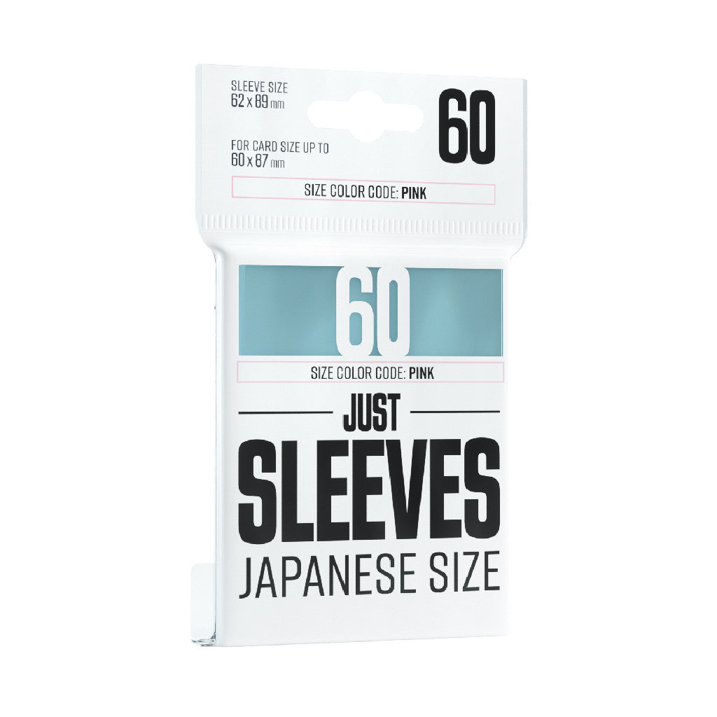 Just Sleeves Japanese Size 60-count card sleeves measuring 62x89mm, designed for cards up to 60x87mm