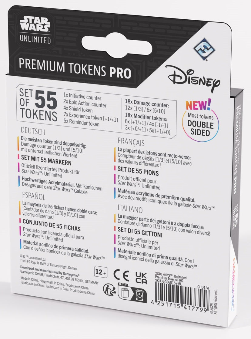Gamegenic Star Wars Unlimited Acrylic Tokens PRO