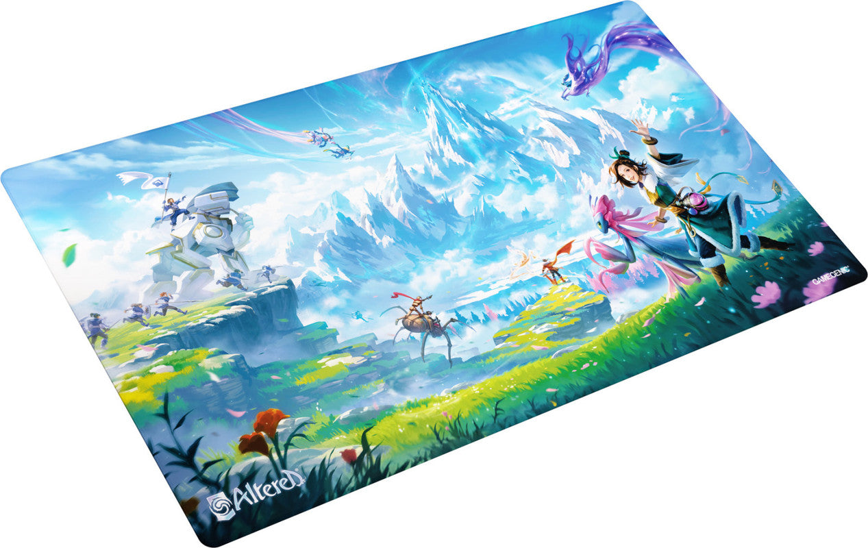 Altered Beyond the Gates playmat with vibrant fantasy landscape art