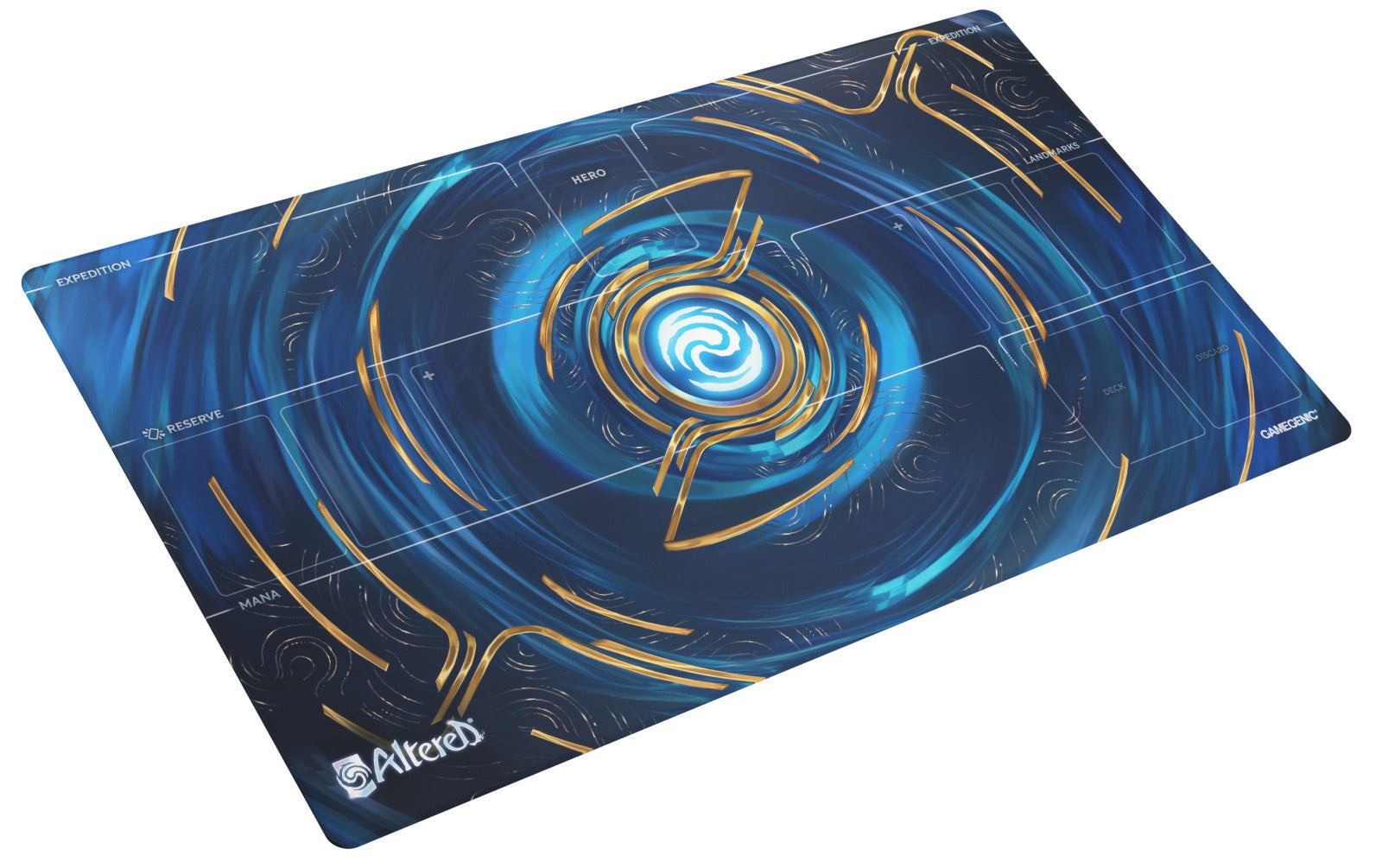 Front view of Gamegenic Altered Prime Playmat featuring The Crow's Eye, with dark, mysterious fantasy artwork