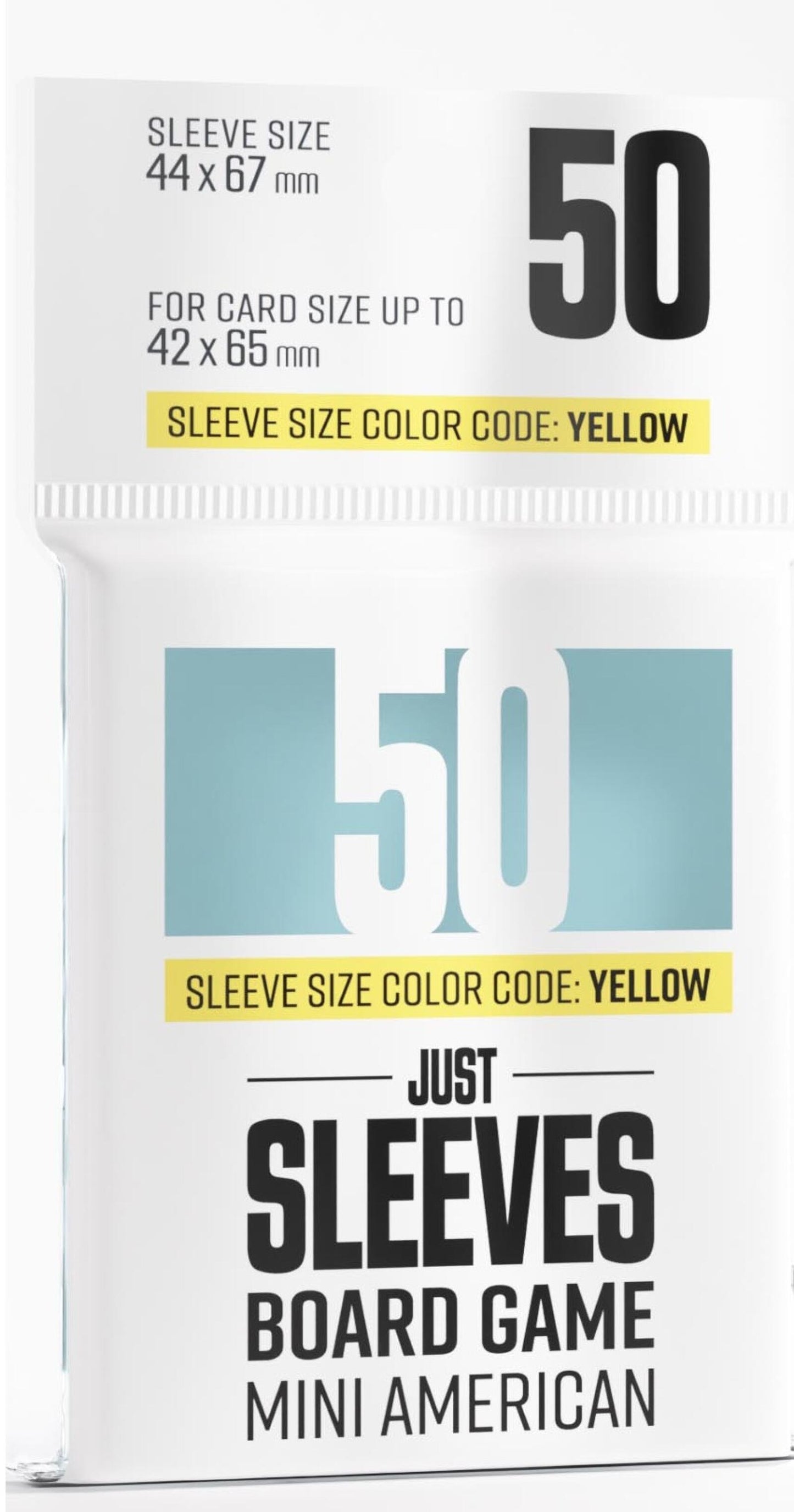 Gamegenic Just Sleeves Yellow - Mini American Sized (44mm x 67mm) (50 Sleeves Per Pack)