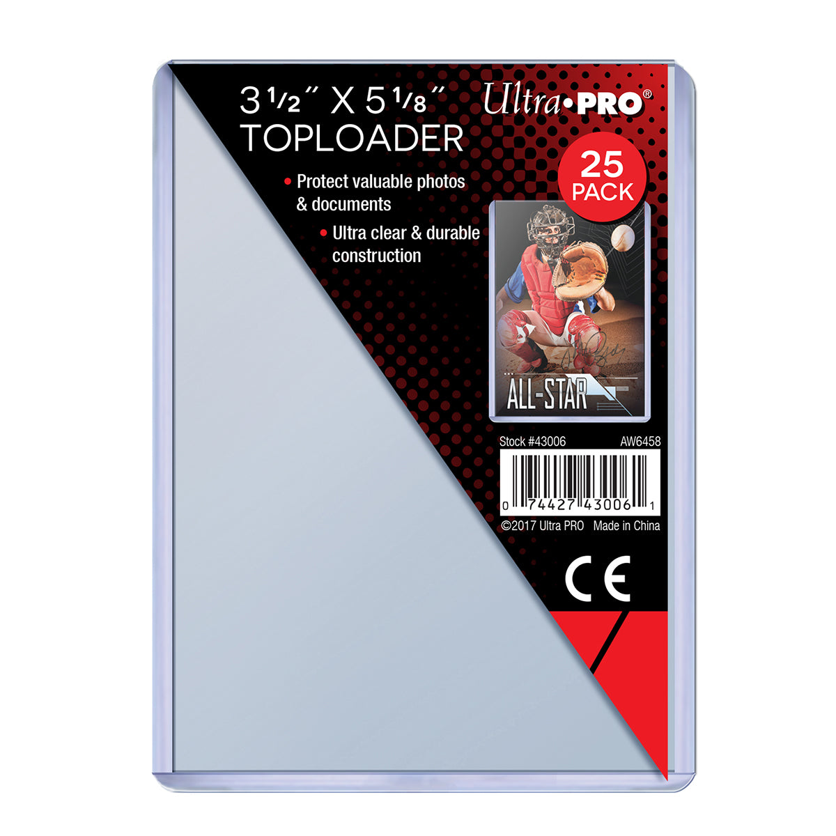 Ultra PRO 3 1/2&quot; x 5 1/8&quot; Toploader, 25-pack. For protecting photos &amp; documents; ultra clear, durable
