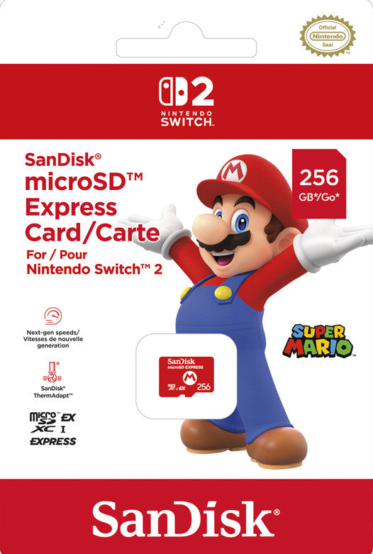 Nintendo Switch 2 SanDisk microSD Express Card 256GB for Nintendo Switch 2