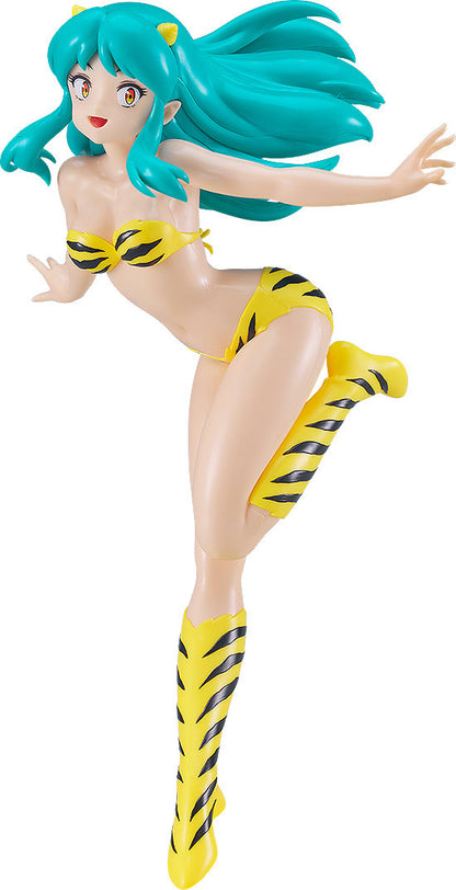 Lum figure in yellow tiger stripe bikini with long teal hair