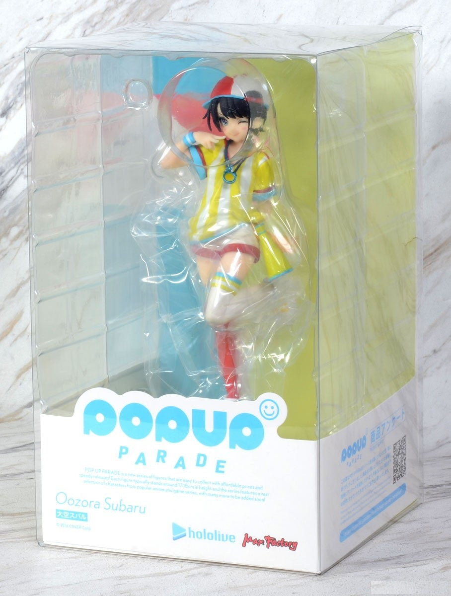Oozora Subaru Pop Up Parade hololive production figure in a transparent plastic box