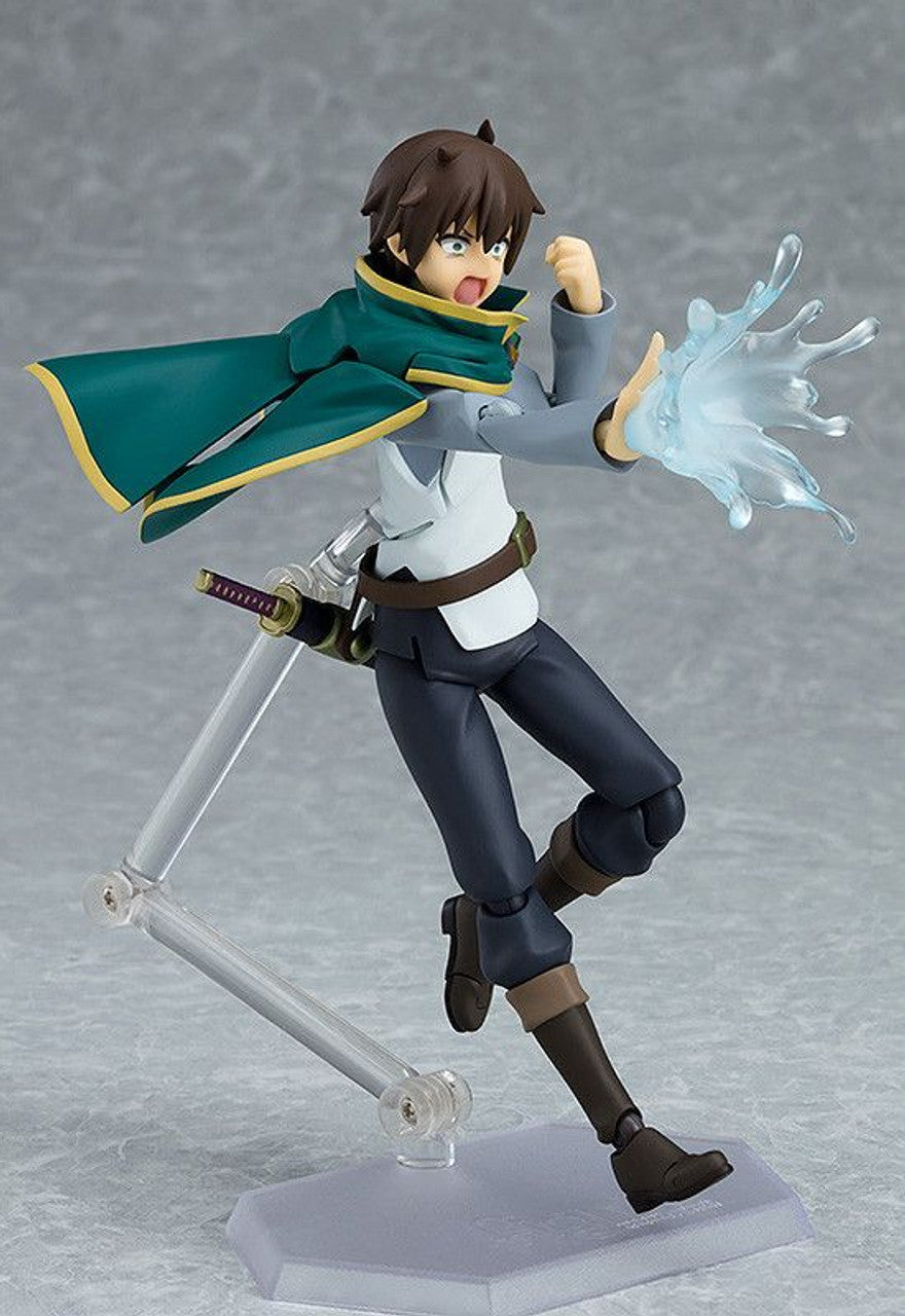 Figma Kazuma action figure from Konosuba Legend of Crimson posed casting a water spell