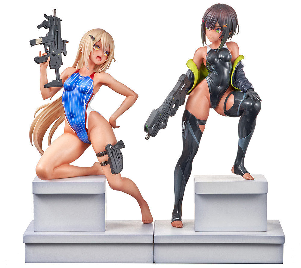 ARMS Note Swim Team 1/7 scale Bucho-Chan and Kohai-Chan figure set in swimsuits on display base