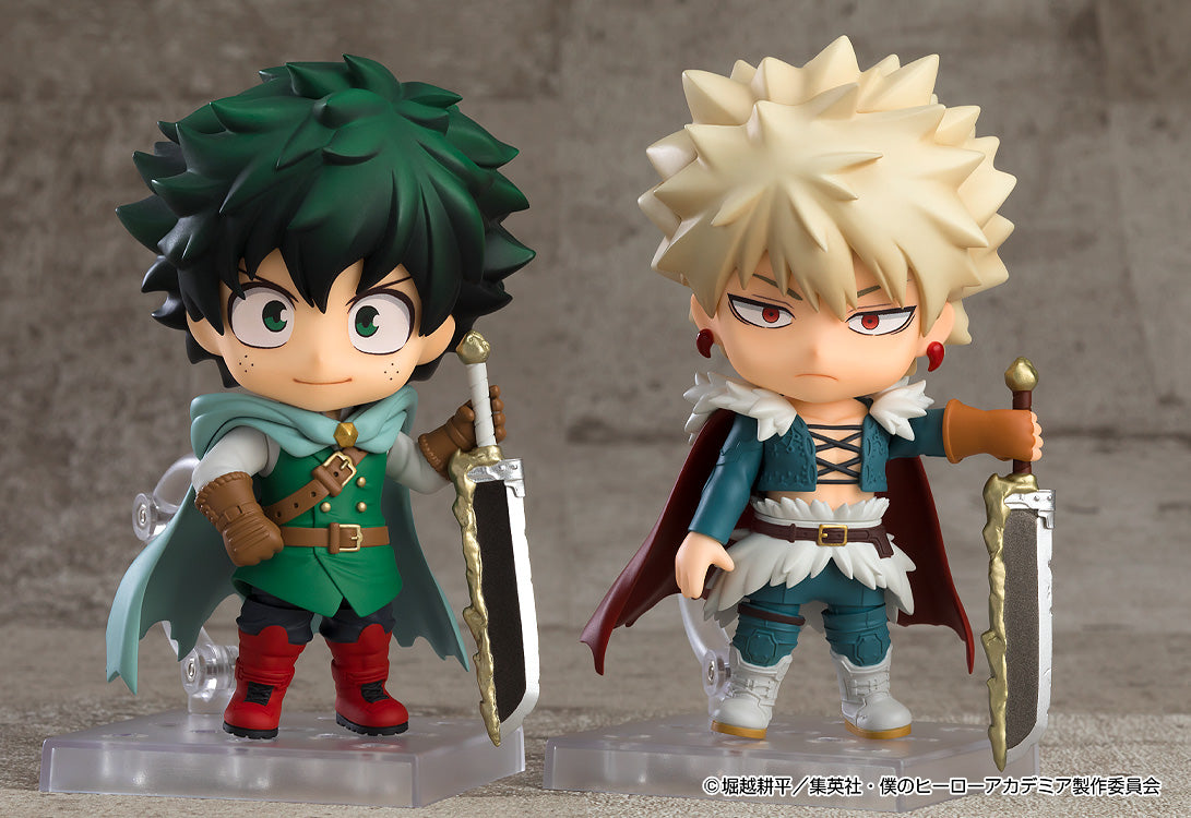 Full set contents of Nendoroid Izuku Midoriya Jikketsu Costume Version including accessories and stand