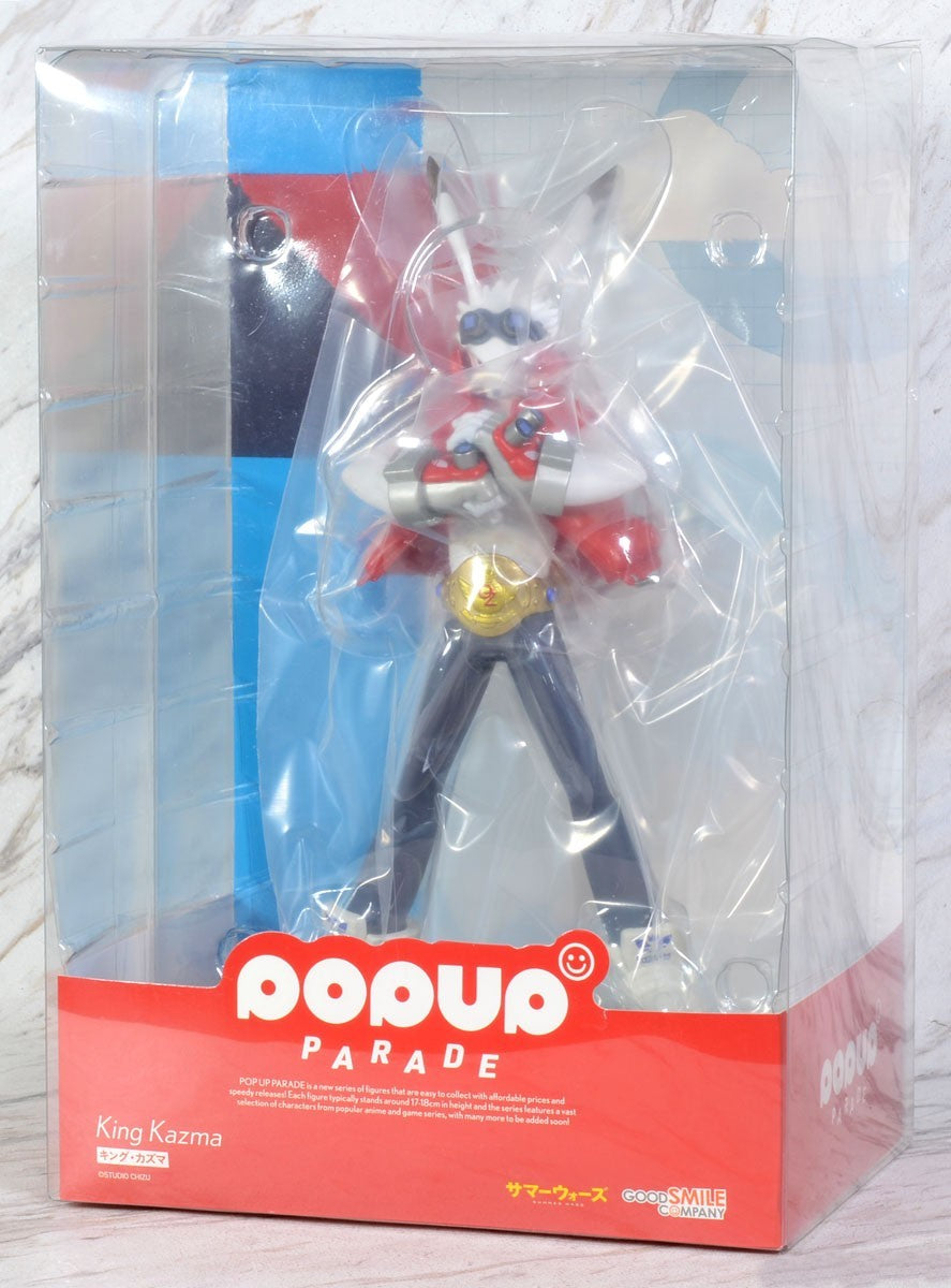 King Kazma Pop Up Parade figure in red and blue posed in box
