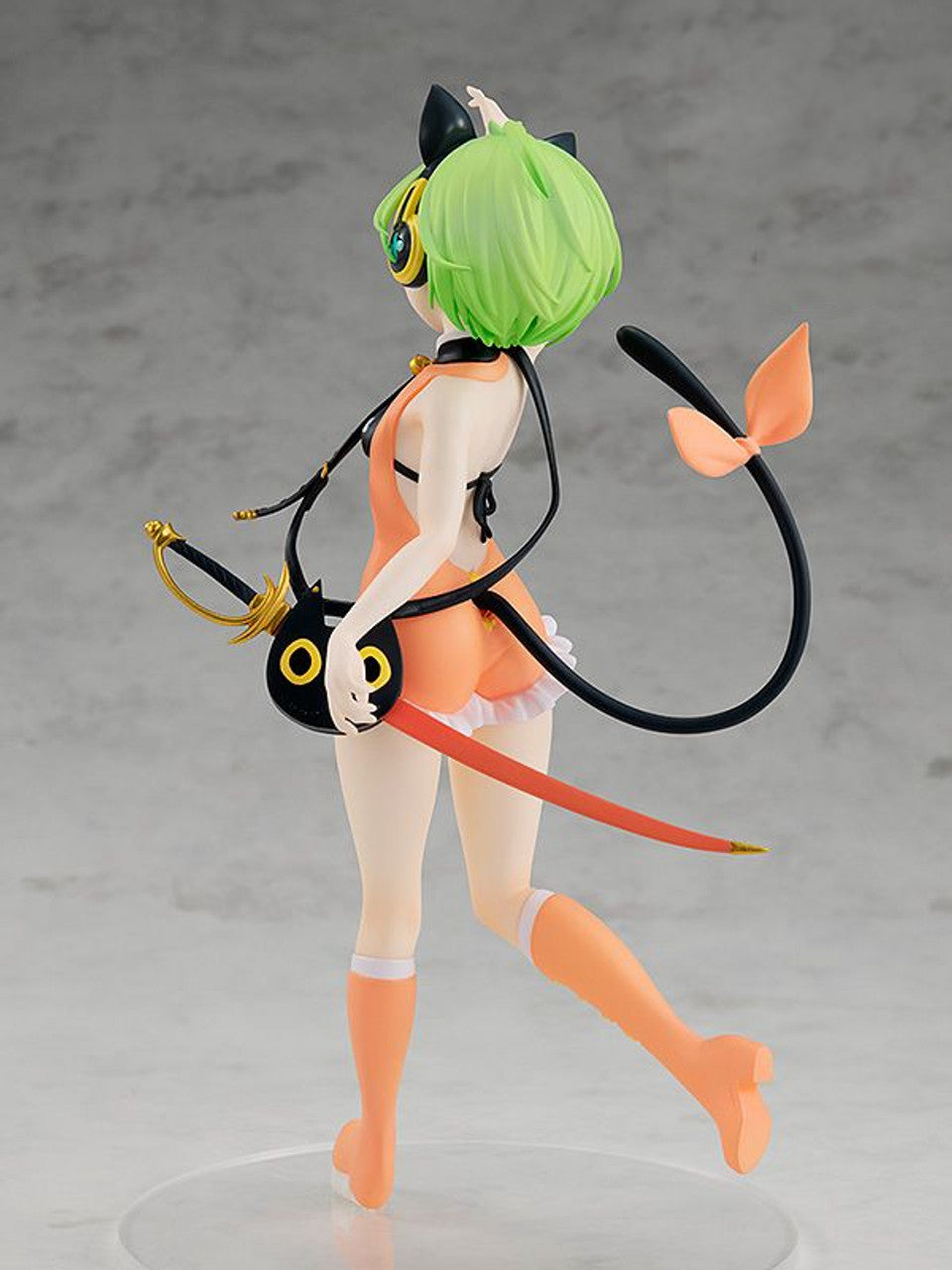 Pop Up Parade Mel Cat Kingdom figure in orange swimsuit with green hair and cat ears carrying a sword