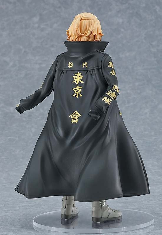 Tokyo Revengers POP UP PARADE Manjiro Sano figure from the behid in black coat with gold kanji