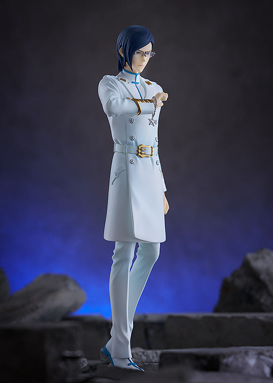 Bleach Thousand Year Blood War Pop Up Parade Uryu Ishida figure in white uniform holding a cross pendant