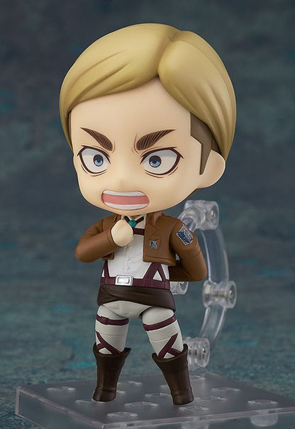 Erwin Smith Attack on Titan Nendoroid figure in a brown jacket and white shirt
