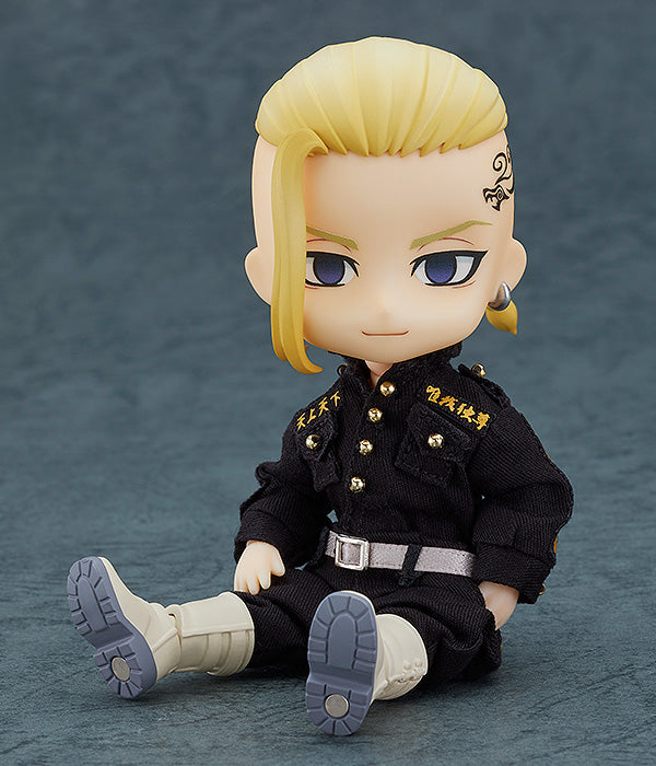 Tokyo Revengers Nendoroid Doll Draken Ken Ryuguji in black gang uniform sitting down