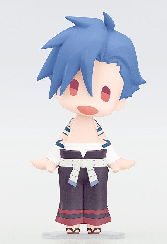 Gurren Lagann Hello Good Smile Kamina figure in a stylized chibi form wearing dark pants and a white sash
