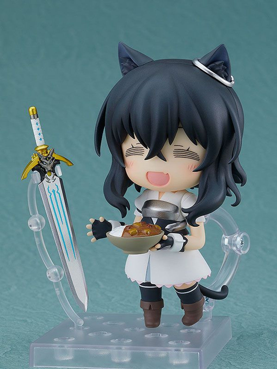 Nendoroid Fran figure from Reincarnated as a Sword with curry rice bowl and sword accessory