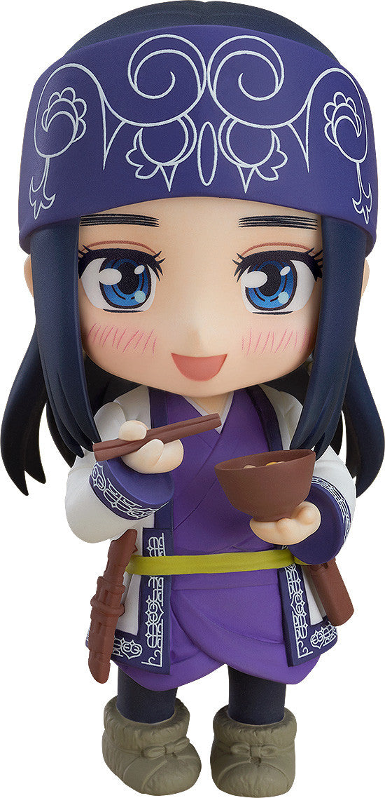 Nendoroid Asirpa figure front view with standard expression and bow