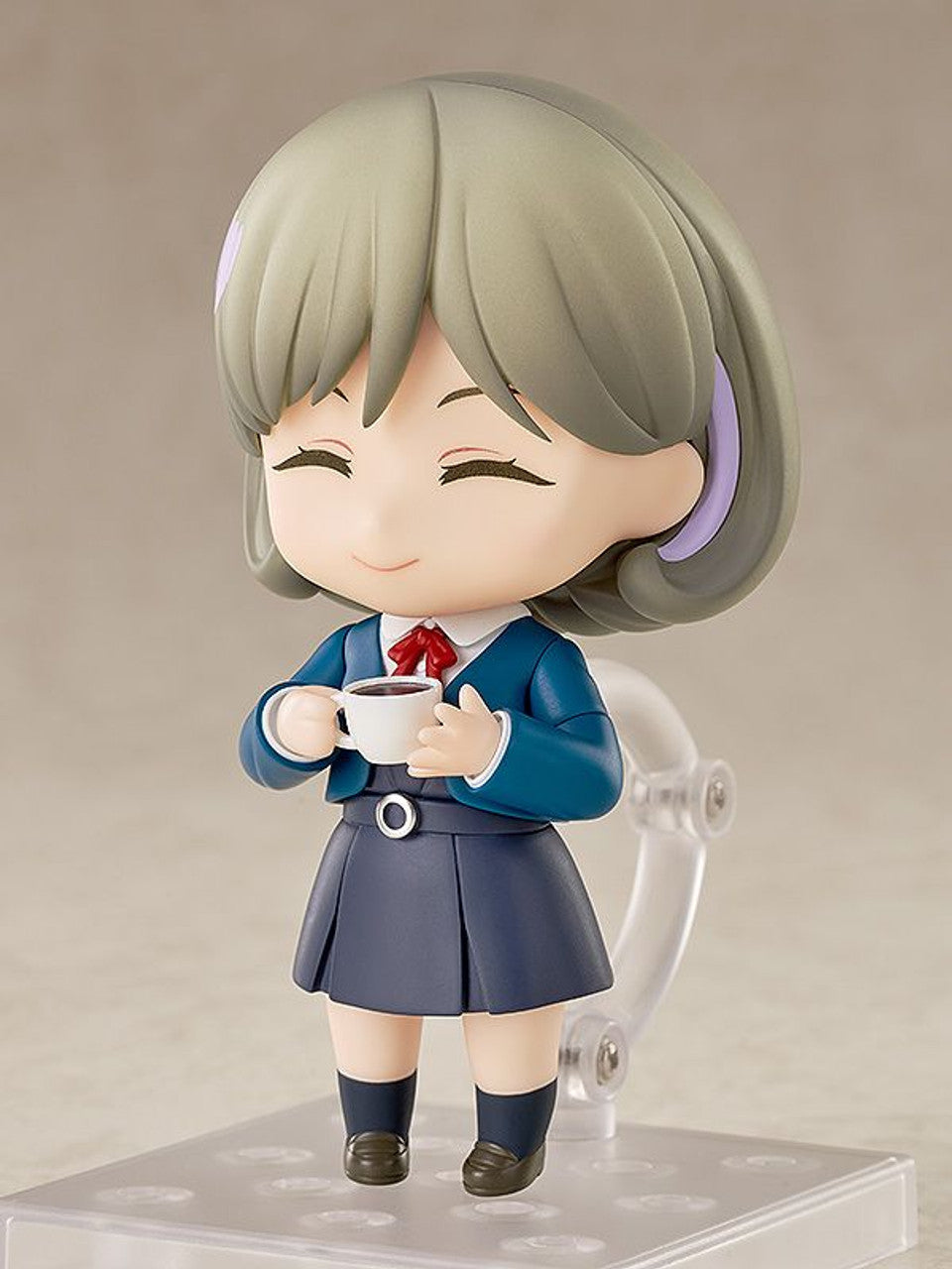Nendoroid Keke Tang figure from Love Live Superstar in school uniform with a cup of coffee