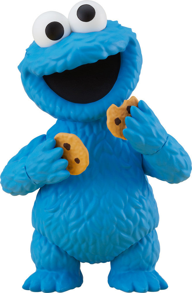 Nendoroid Cookie Monster figure holding a cookie with a joyful expression