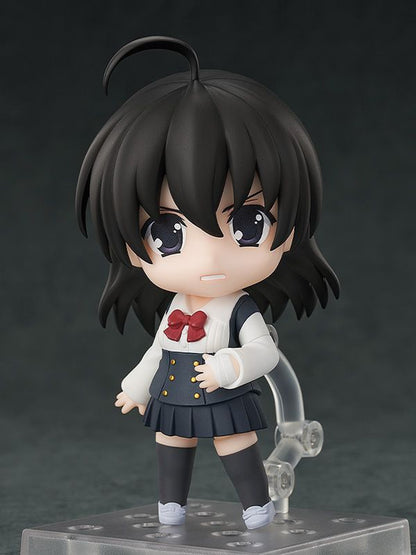 School Days Nendoroid Sekai Saionji collectible figure in blue school uniform with red bow tie