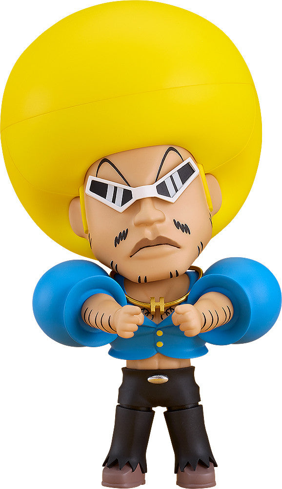 Bobobo-bo Bo-bobo in confident pose with yellow afro and outstretched arm