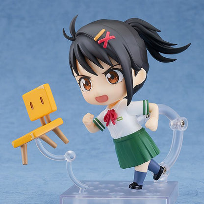 Suzume Iwato Nendoroid action figure running with a yellow chair accessory