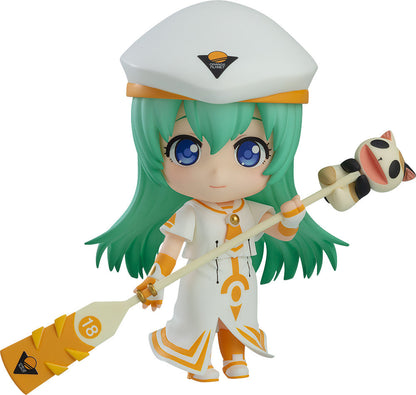 Aria Nendoroid Alice Carroll 1766 in orange and white with a paddle and Cat puppet on a white background