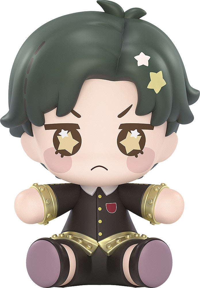 Dark green hair boy anime plush with star eyes and black school uniform