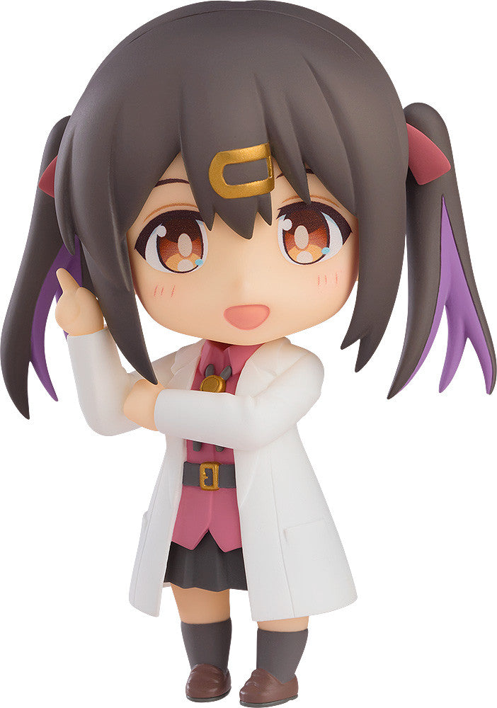 ONIMAI I'm Now Your Sister Mihari Oyama Nendoroid figure wearing a lab coat pink shirt and skirt