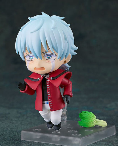 Nendoroid Ronald Mebiyatsu figure with crying face light blue hair red jacket white pants and a green sprout accessory